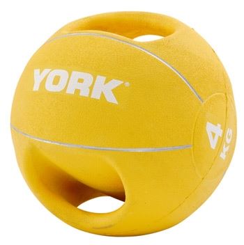 York 4Kg Double Grip Medball Yellow 4Kg