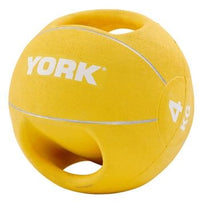 Thumbnail for York 4Kg Double Grip Medball Yellow 4Kg