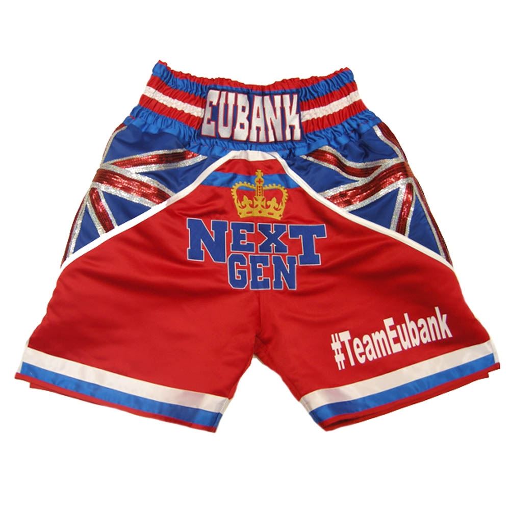 Custom Made Satin Uk Flag Boxing Shorts